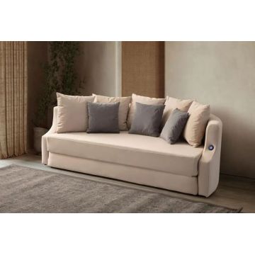 Canapea extensibila 3 locuri, Atelier del Sofa, 752EST1125, Frame: 70% HORNBEAM/30% MELAMINE COATED CHIPBOARD, Crem