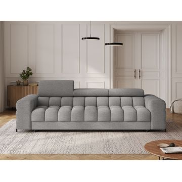 Canapea extensibila 3 locuri ELTAP, Festello, 260x100x96 cm, lemn/poliester, gri inchis