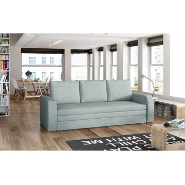 Canapea extensibila 3 locuri ELTAP, Inversa, 220x83x89 cm, lemn/poliester, albastru