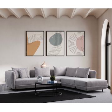 Coltar, Atelier del Sofa, 560ARE1249, Lemn de fag / PAL, Gri deschis