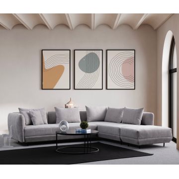 Coltar, Atelier del Sofa, 560ARE1249, Lemn de fag / PAL, Gri deschis