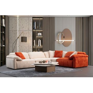 Coltar, Atelier del Sofa, 560ARE5266, Cadru: LEMN/PAL, Cremă / Portocală
