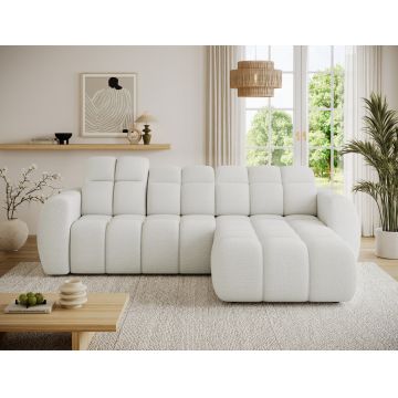 Coltar extensibil dreapta 3 locuri ELTAP, Fanito, 288x200x105 cm, lemn/poliester, alb