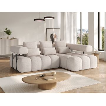 Coltar extensibil dreapta 3 locuri ELTAP, Levvi, 260x184x102 cm, lemn/poliester, bej