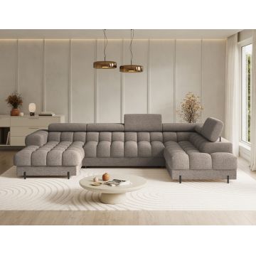 Coltar extensibil dreapta 3 locuri ELTAP, RT-20ROY, Feraria, 358x202x93 cm, lemn/poliester, bej inchis