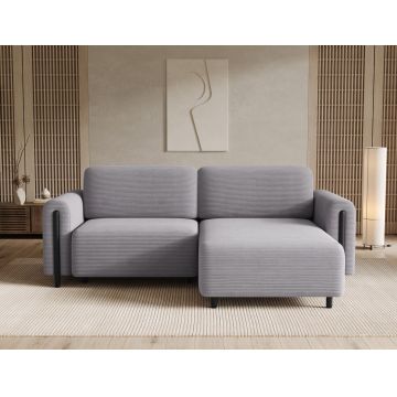 Coltar extensibil dreapta 3 locuri ELTAP, RT-BL-03JAR, Acossta, 244x154x95 cm, lemn/poliester, gri/negru