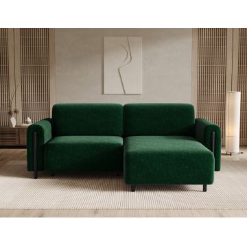 Coltar extensibil dreapta 3 locuri ELTAP, RT-BL-35AMO, Acossta, 244x154x95 cm, lemn/poliester, verde inchis/negru