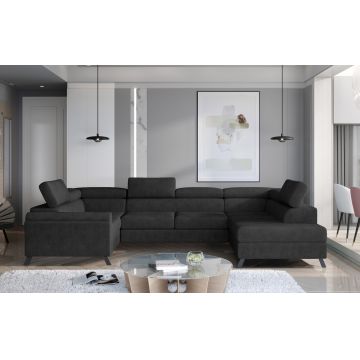 Coltar extensibil dreapta 4 locuri ELTAP, Esc-27, Escada, 336x200x92 cm, lemn/poliester, gri inchis