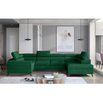 Coltar extensibil dreapta 4 locuri ELTAP, Esc-31, Escada, 336x200x92 cm, lemn/poliester, verde inchis