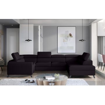 Coltar extensibil dreapta 4 locuri ELTAP, Esc-48, Escada, 336x200x92 cm, lemn/poliester, negru