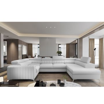 Coltar extensibil dreapta 6 locuri ELTAP, RT-17SOF, Louis, 347x202x92 cm, lemn/poliester, alb