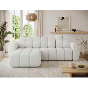 Coltar extensibil stanga 3 locuri ELTAP, Fanito, 288x200x105 cm, lemn/poliester, alb