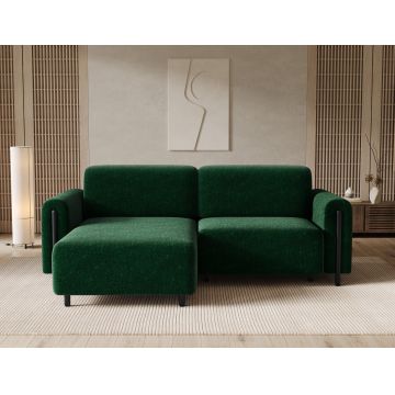 Coltar extensibil stanga 3 locuri ELTAP, LT-BL-35AMO, Acossta, 244x154x95 cm, lemn/poliester, verde inchis/negru