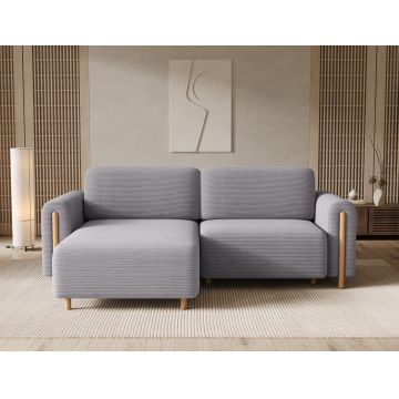 Coltar extensibil stanga 3 locuri ELTAP, LT-O-03JAR, Acossta, 244x154x95 cm, lemn/poliester, gri/natur