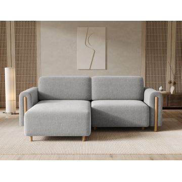 Coltar extensibil stanga 3 locuri ELTAP, LT-O-04AMO, Acossta, 244x154x95 cm, lemn/poliester, gri deschis/natur