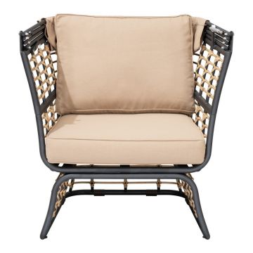 Fotoliu de grădină bej din metal Paros – Garden Pleasure