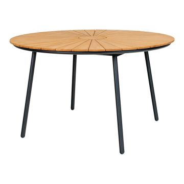 Masă de grădină rotundă din lemn de tec ø 130 cm Cleveland – House Nordic
