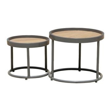 Mese auxiliare de grădină 2 buc. rotunde ø 50 cm Silea – Garden Pleasure