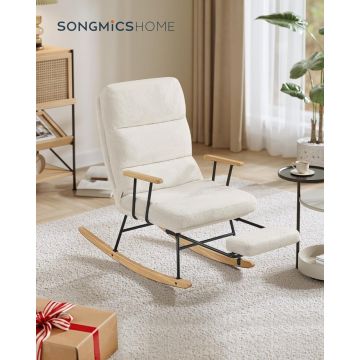 Scaun balansoar Songmics Crem, 113.5 x 60 x 28.5 cm
