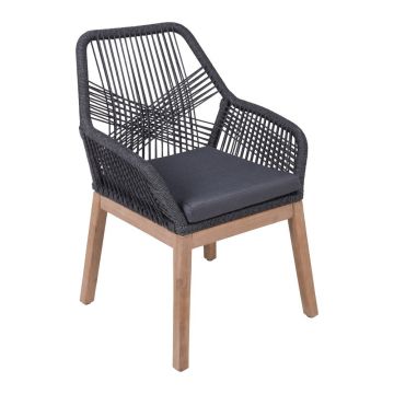 Scaun de grădină gri din lemn masiv Pomona – Garden Pleasure