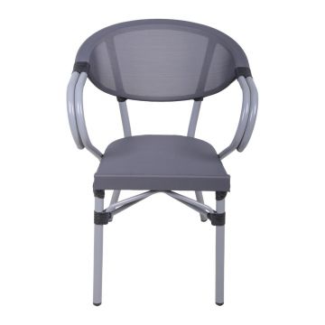 Scaun de grădină gri din metal Toskana – Garden Pleasure