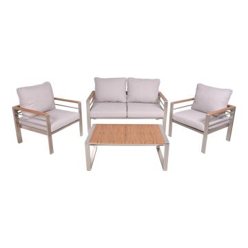 Set mobilier de grădină gri din metal pentru 4 persoane Florence – Garden Pleasure