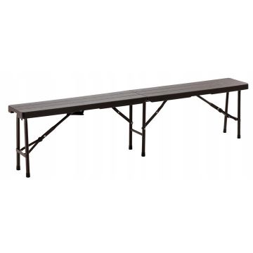 Banca pliabila pentru gradina sau catering, HDPDE, 180x25x43cm, maro