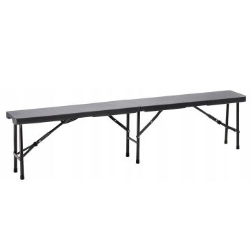 Banca pliabila pentru gradina sau catering, HDPDE, 180x25x43cm, negru