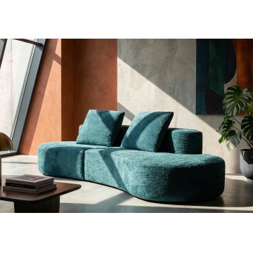 Canapea 3 locuri, Mauro Ferretti, Island, 238x92x78 cm, ambalata vidata, poliester/burete, turcoaz