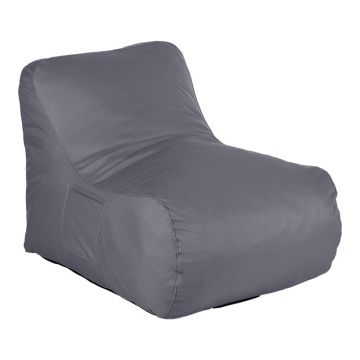 Fotoliu puf (beanbag) de gradina, Belogan, Gri inchis, 73x94x65 cm