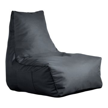 Fotoliu puf (beanbag) de gradina, Leverian, Gri inchis, 76x82x73 cm