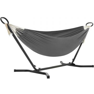 Hamac cu cadru metalic, reglabil la 5 inaltimi, maxim 240 kg, 300x90x95cm, gri