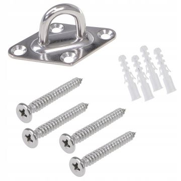 Kit de fixare pentru prelate de soare sau hamace, otel, 9 elemente