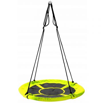 Leagan tip cuib Sersimo G-Line, 100cm, inaltime reglabila, 150 kg, Galben Negru