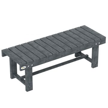 Outsunny Bancă de Grădină cu 2 Locuri, Bancă de Exterior cu Șipci din Lemn de Molid, Stil Country, Perfectă pentru Terasă, Patio sau Curte, Greutate maximă 250 kg, 110x38x35 cm, Gri | Aosom Romania