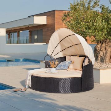 Pat De Grădină Cu Baldachin 180/80/81 cm