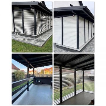 PergoLino10 - 91 cm - glisiere metalice - DIY - pentru 10 lamele - Jaluzele de terasa