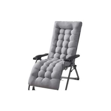 Perna matlasata pentru sezlong, bumbac, curele fixare, 165x50x10 cm