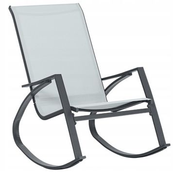 Scaun balansoar de gradina din metal si textil, 60x104x95 cm, capacitate 120 kg, gri