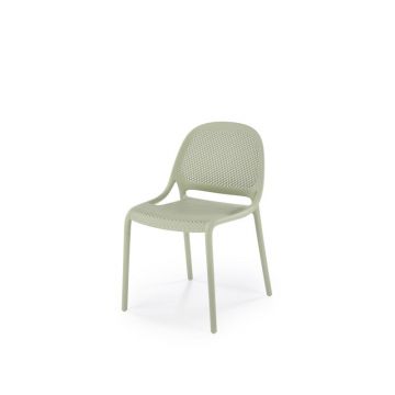 Scaun de gradina Halmar K532, stil scandinav, stivuibil, 50x56x80x45 cm, polipropilena, verde