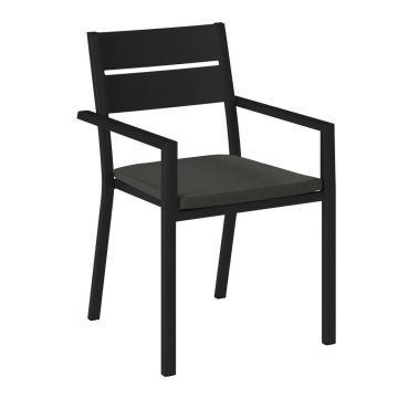 Scaun De Grădină in metal, textil antracit, gri