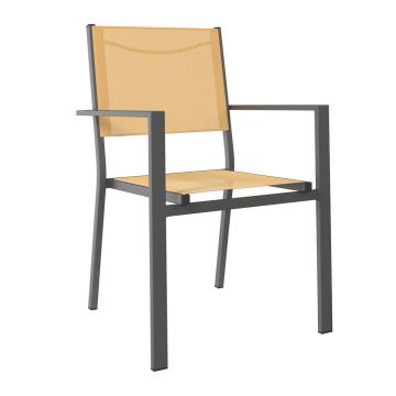 Scaun De Stivuit in metal, textil antracit, galben