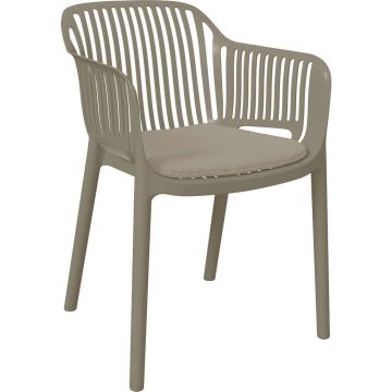 Scaun De Stivuit in plastic, textil bej