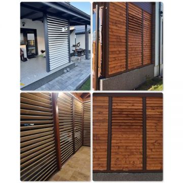 Sistem de feronerie 109cm pentru perete de terasa pentru 12 lamele orientabile - Diy - PergoLino12