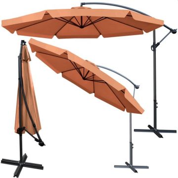 Umbrela de gradina cu stalp, pliabila, impermeabila, reglabila, diametru 350 cm