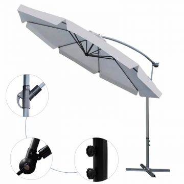 Umbrela gradina, diametru 350 cm, material impermeabil, manivela, inclinare reglabila