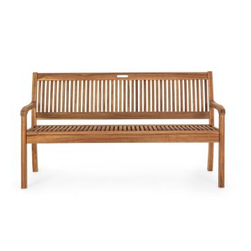 Bancă de grădină în culoare naturală din lemn masiv Noemi – Bizzotto