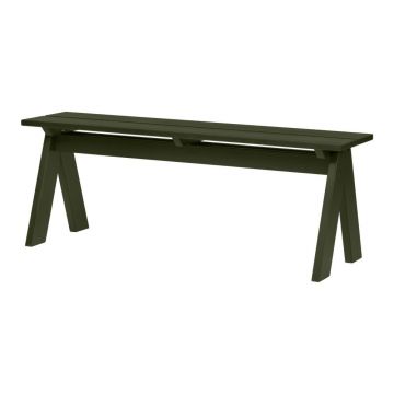 Bancă de grădină verde din lemn masiv Navo – noo.ma