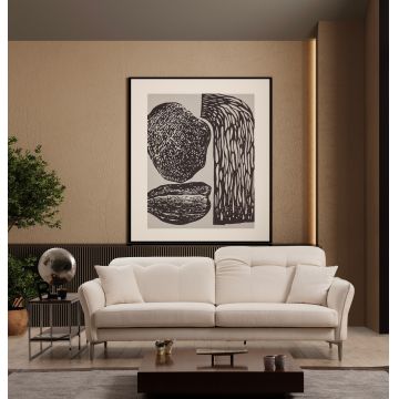 Canapea 3 locuri, Atelier del Sofa, 560ARE1870, Alb