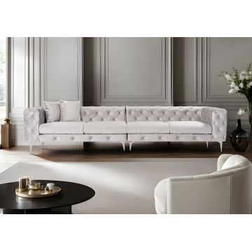 Canapea cu 4 locuri, Atelier del Sofa, 560ARE1913, Gri deschis